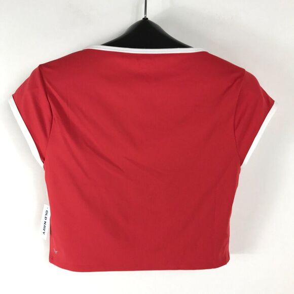 NEW Old Navy Active PowerSoft Ultra Crop Top Women's Large Coral Go-Dry Fitness - Picture 5 of 10